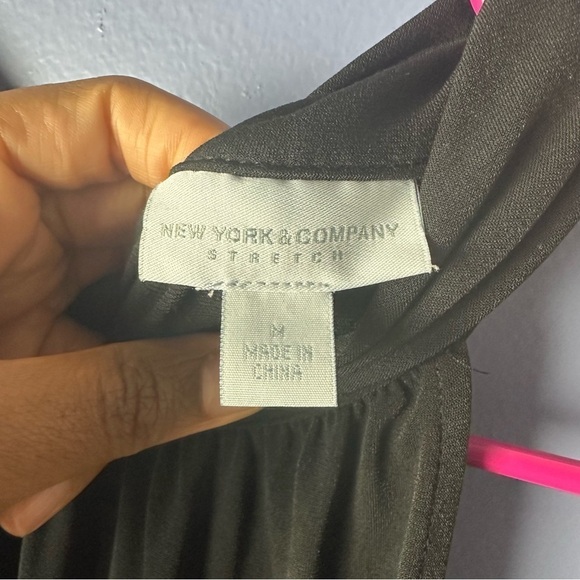 New York and Company Stretch Black Open Back  Halter Jumpsuit - Picture 6 of 9